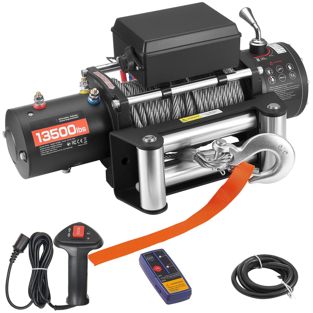 12V električni vitel 6T (6100 kg) - jeklena vrv