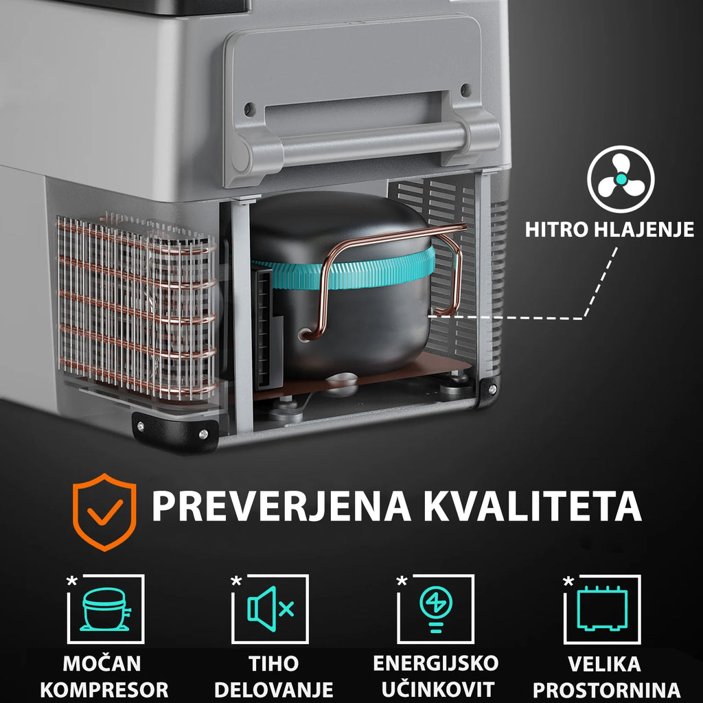 Prenosni kompresorski hladilnik CoolBox 55L-12V/24V/220V