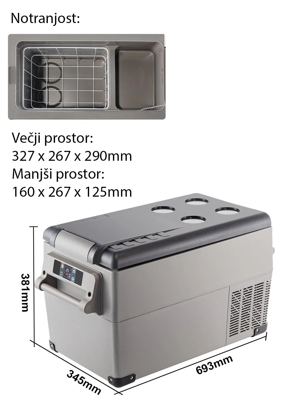 Enoconski kompresorski hladilnik CoolBox 35L-12V/24V/220V
