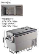 Enoconski kompresorski hladilnik CoolBox 35L-12V/24V/220V