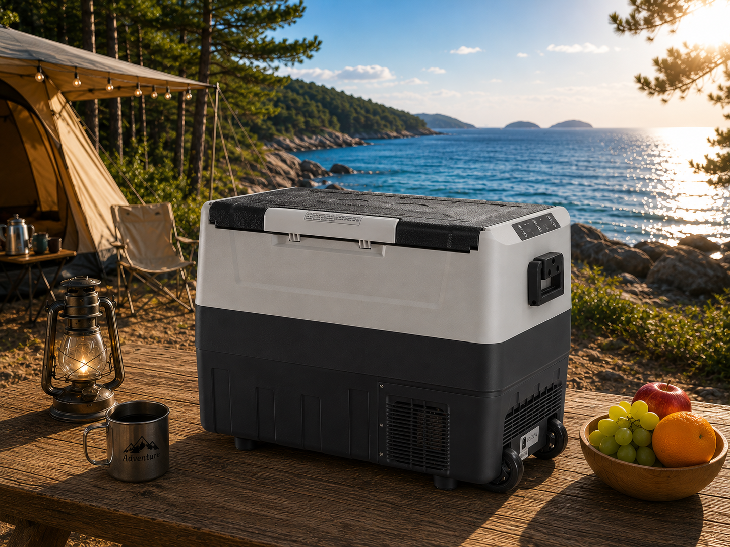 12V kompresorski hladilnik CoolBox 45L dvoconski – 12V/24V/220V