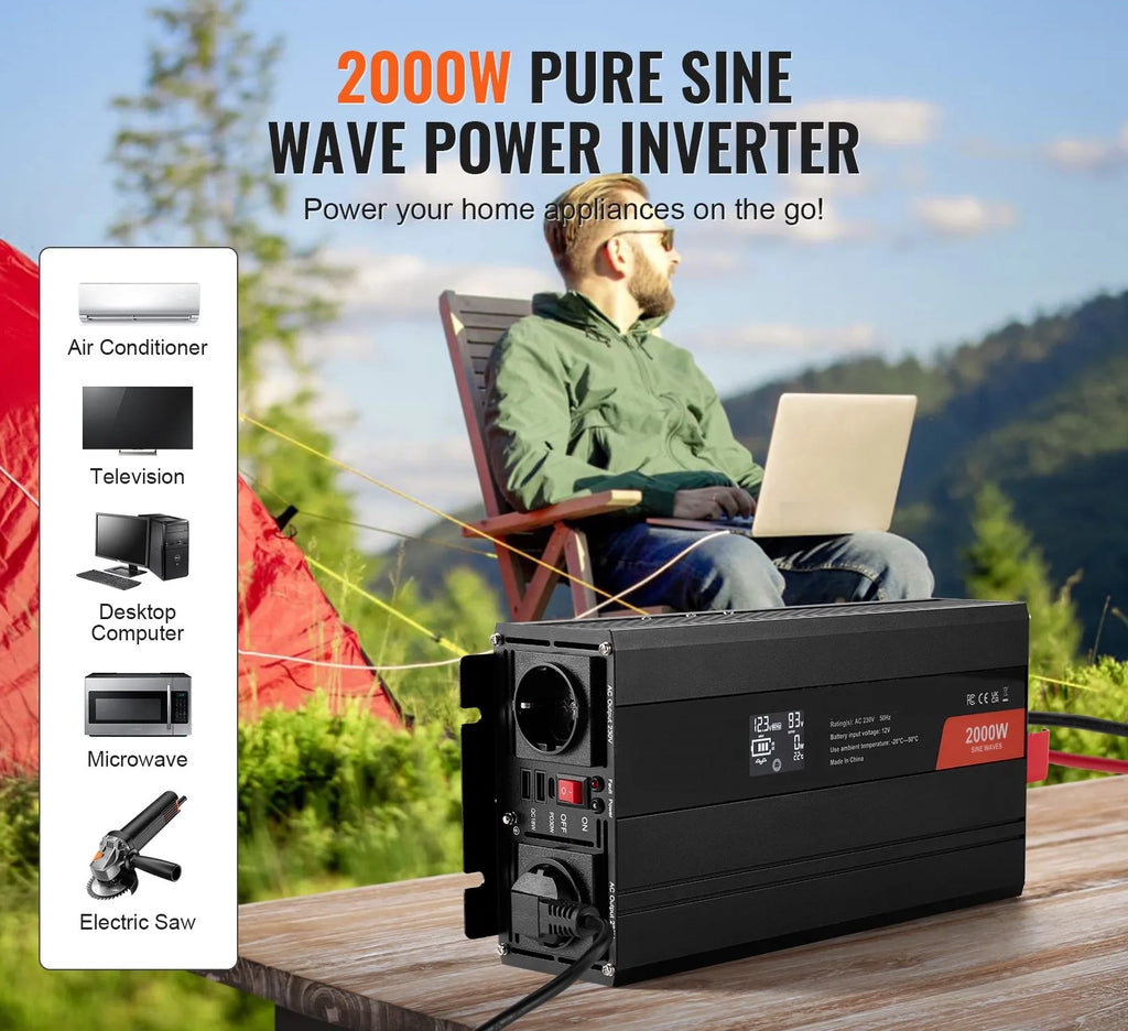 Pretvornik napetosti 12V na 220V Pure Sine 2000W | SG-2000