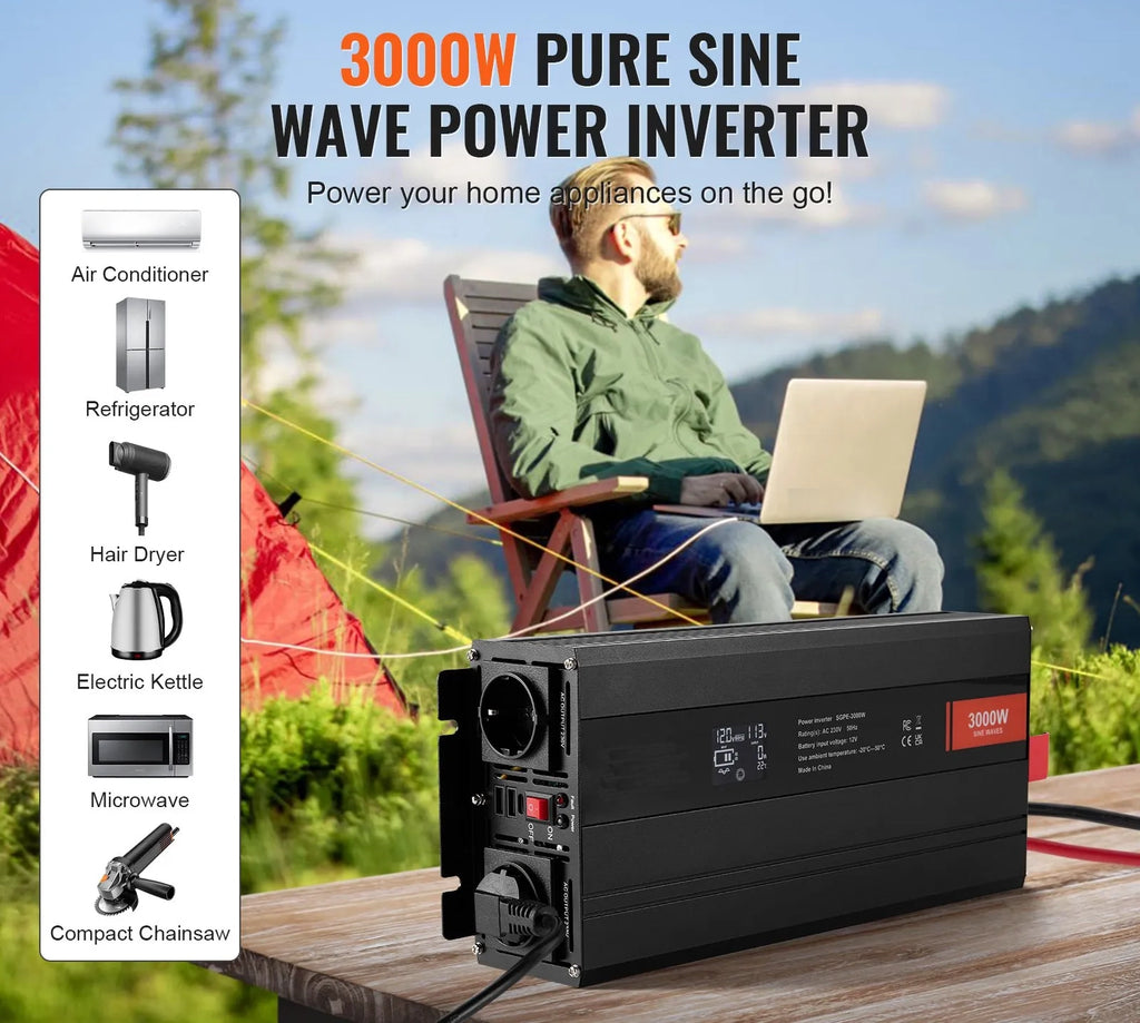 Pretvornik napetosti 12V na 220V Pure Sine 3000W | SG-3000