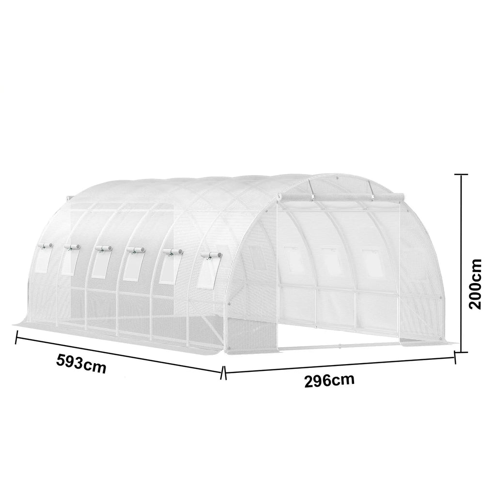 Vrtni rastlinjak 6x3x2m – kovinski rastlinjak s folijo