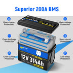 WattCycle 12V 314Ah Mini LiFePO4 baterija z Bluetoothom