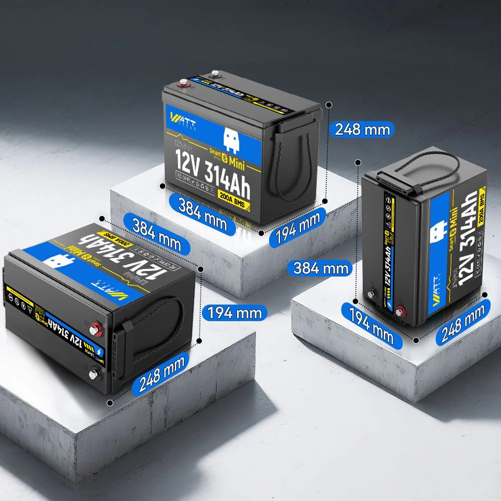 WattCycle 12V 314Ah Mini LiFePO4 baterija z Bluetoothom