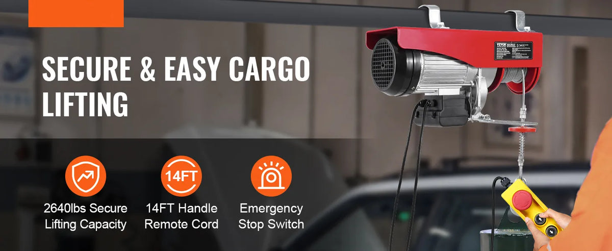Električni dvižni vitel 600/1200 kg z žičnim upravljanjem – pregled glavnih delov in funkcij vitla – široka razporeditev prikazov