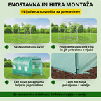 Vrtni rastlinjak 3.6 x 2 x 2m – kovinski rastlinjak s folijo