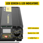 Dodatni prikaz LCD-zaslona, stikala in USB-izhoda – 2500 W