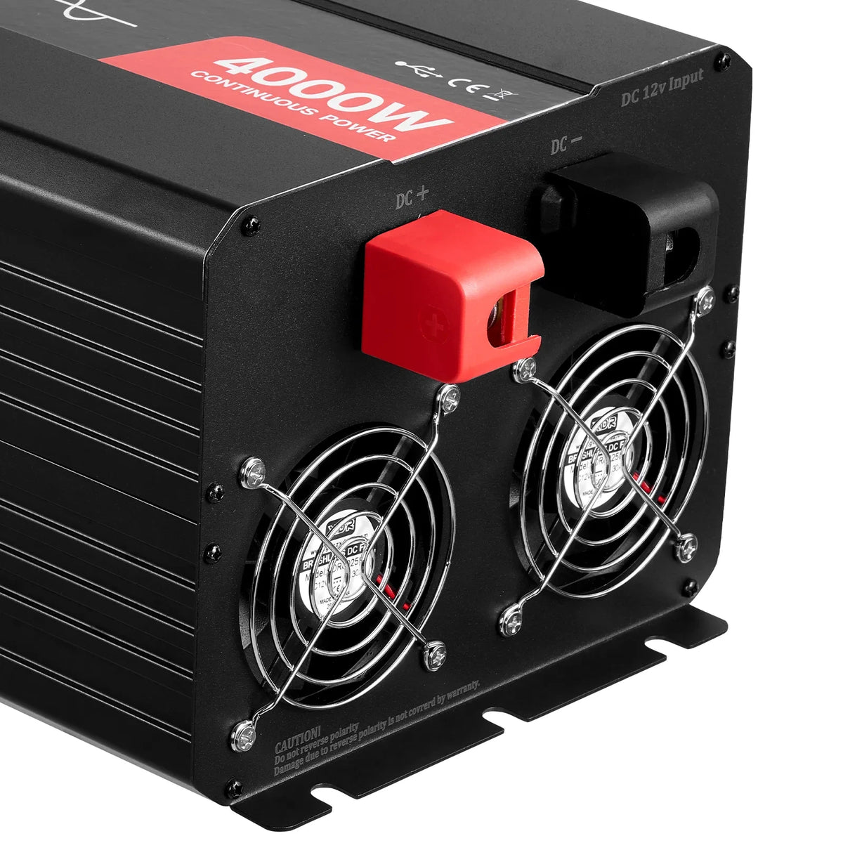 Podrobnost akumulatorskih priključkov in hladilnih ventilatorjev – 4000 W