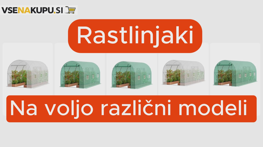 Vrtni rastlinjak 3.6 x 2 x 2m – kovinski rastlinjak s folijo