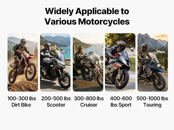 Pokončna grafika različnih vrst motornih koles in njihovih okvirnih mas