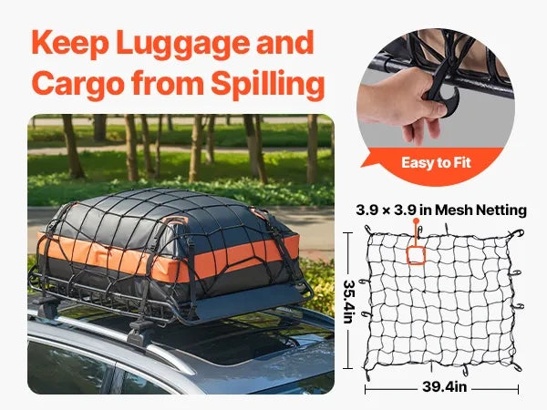 Pokončen prikaz mer mreže, kavljev in namestitve mreže na torbo
