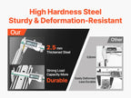 Teleskopska vodila za predale 1524 mm: primerjalni prikaz materiala in debeline profilov vodila v pokončni grafiki.