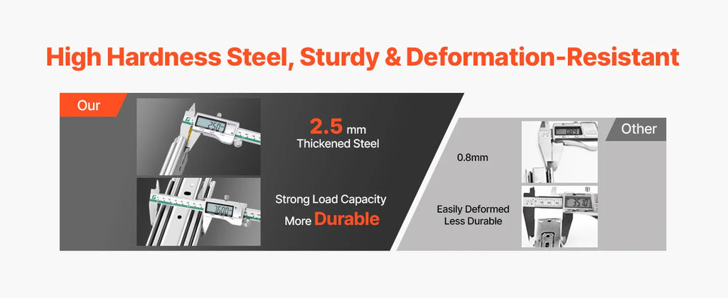 Teleskopska vodila za predale 508 mm: primerjalni prikaz materiala in debeline profilov vodila v prikazni grafiki.