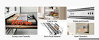 Teleskopska vodila za predale 700 mm: podrobnost kovinske površine vodila in prikaz površinske zaščite v prikazni grafiki.